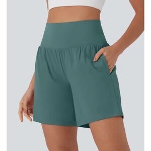 Women's Teal High-Waisted Shorts